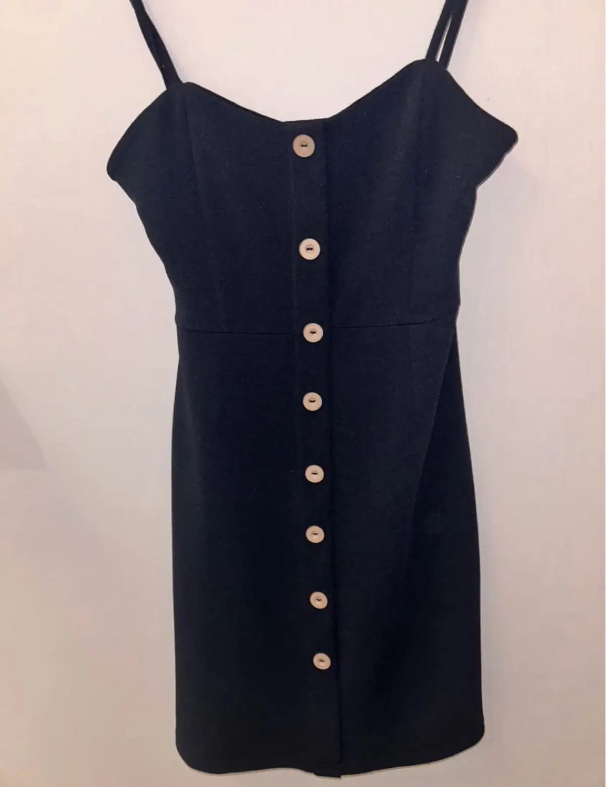 Edgars Black Button-Down Strap Dress