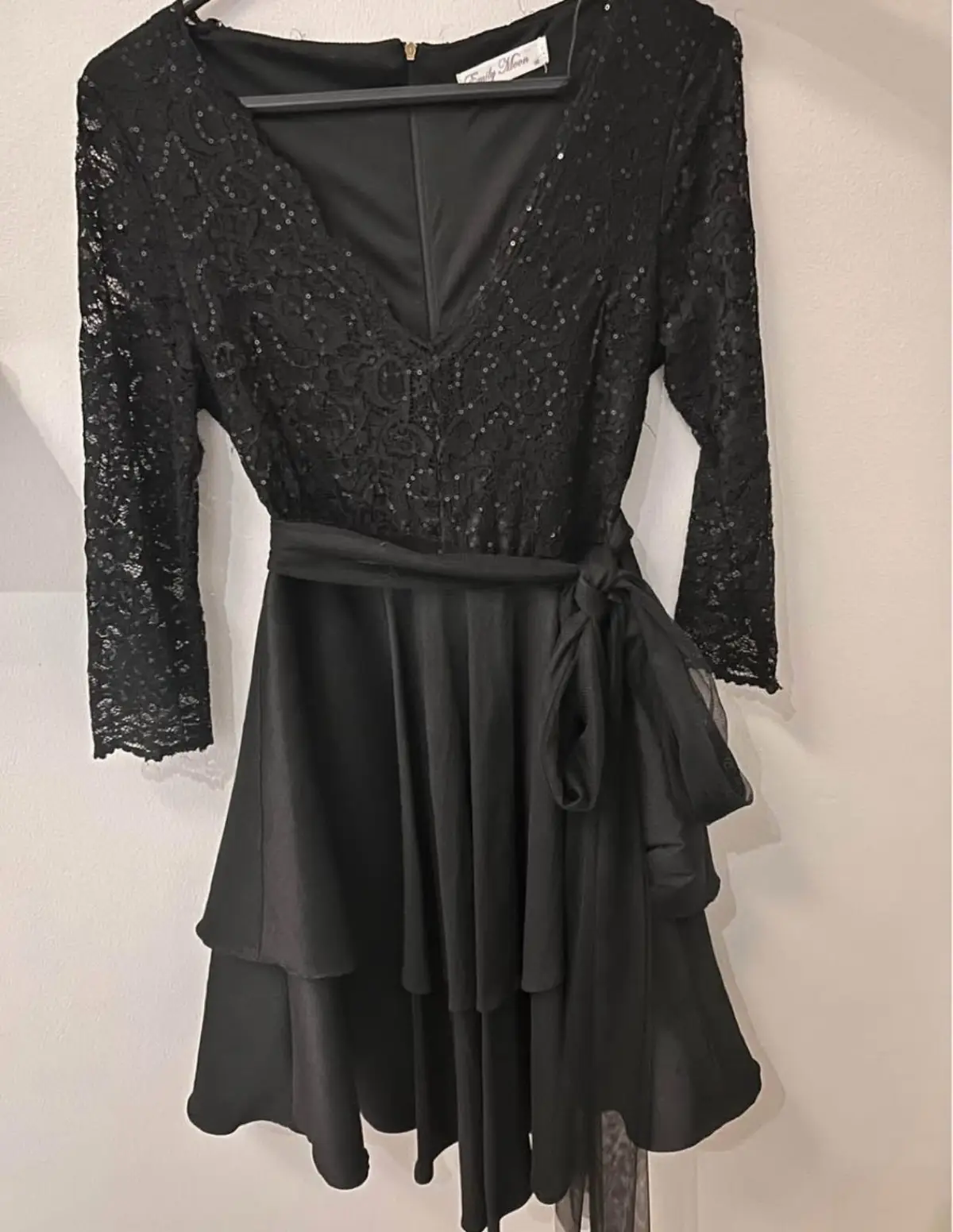 Truworths Emily Moon Black Lace Sequined Dress