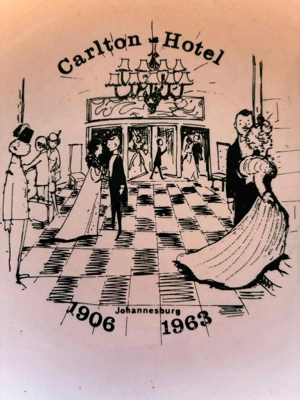 Vintage Carlton Hotel Johannesburg Souvenir Plate 1906-1963