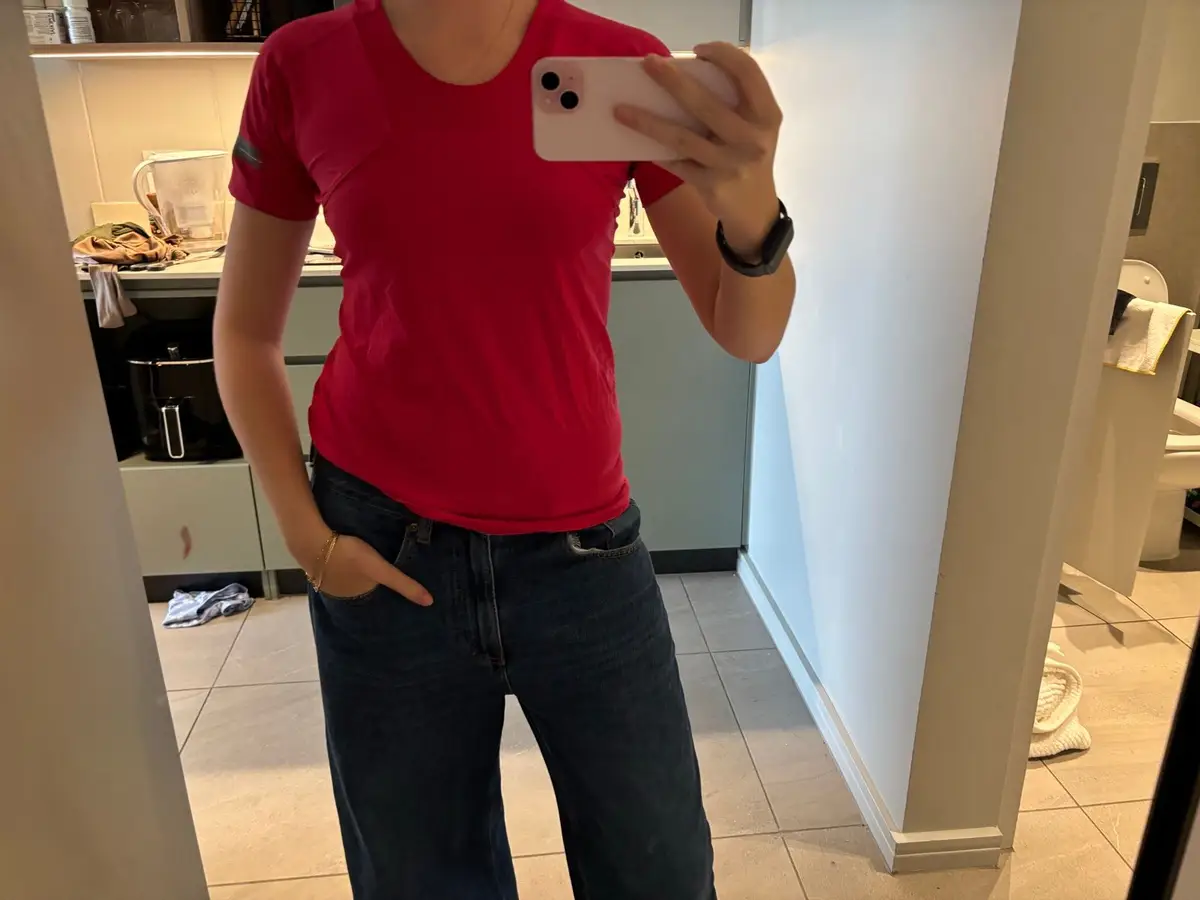 Red Short Sleeve Running Top