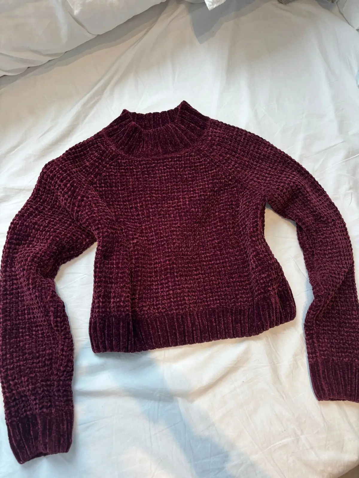 H&M Maroon Chenille Knit Sweater