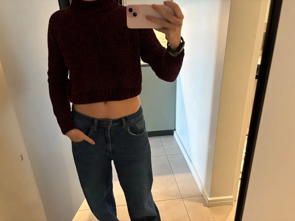 H&M Maroon Chenille Knit Sweater