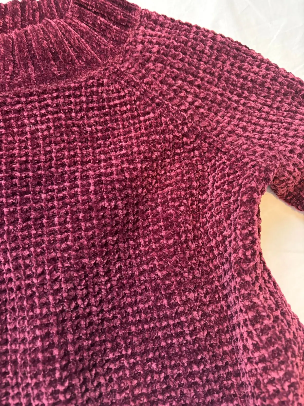 H&M Maroon Chenille Knit Sweater