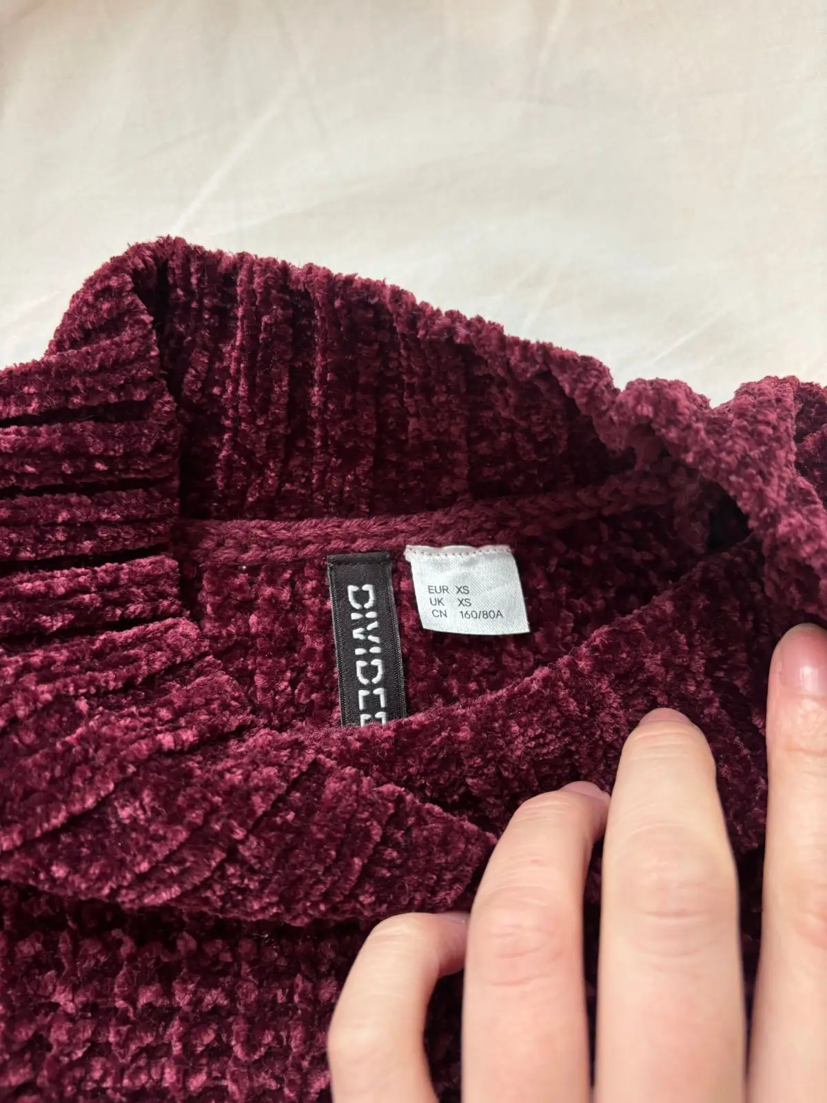 H&M Maroon Chenille Knit Sweater