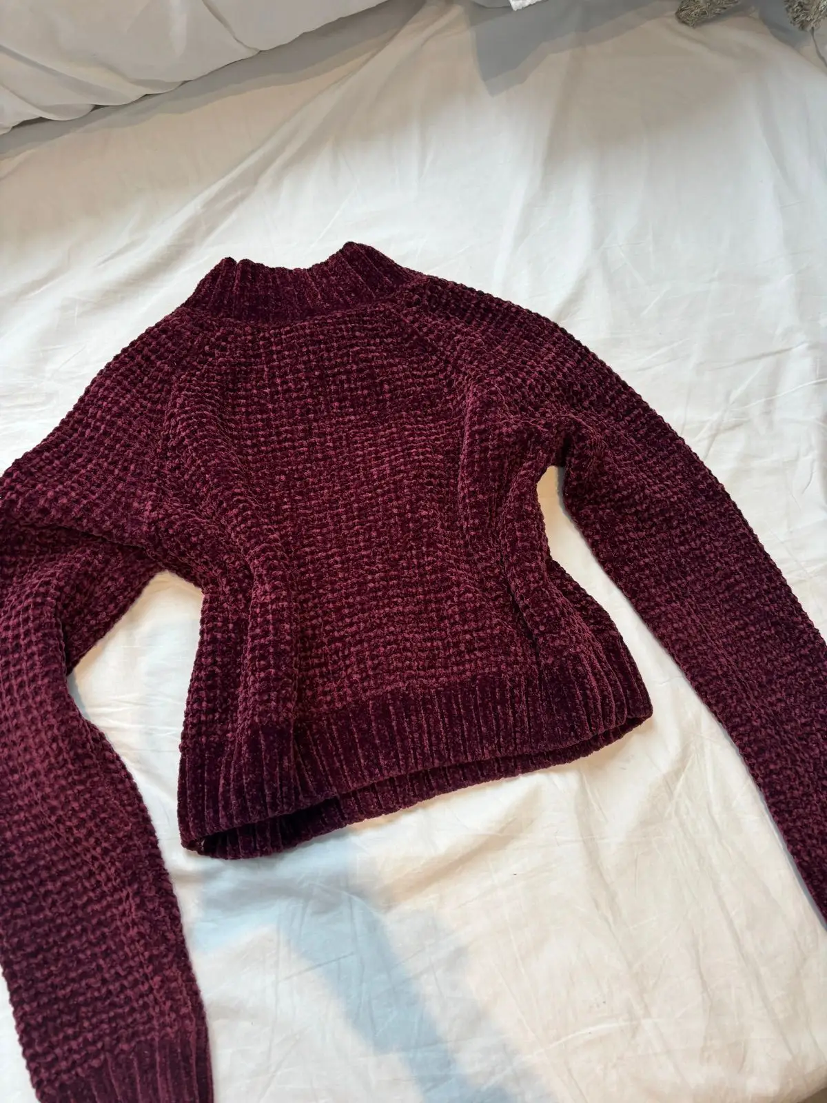 H&M Maroon Chenille Knit Sweater