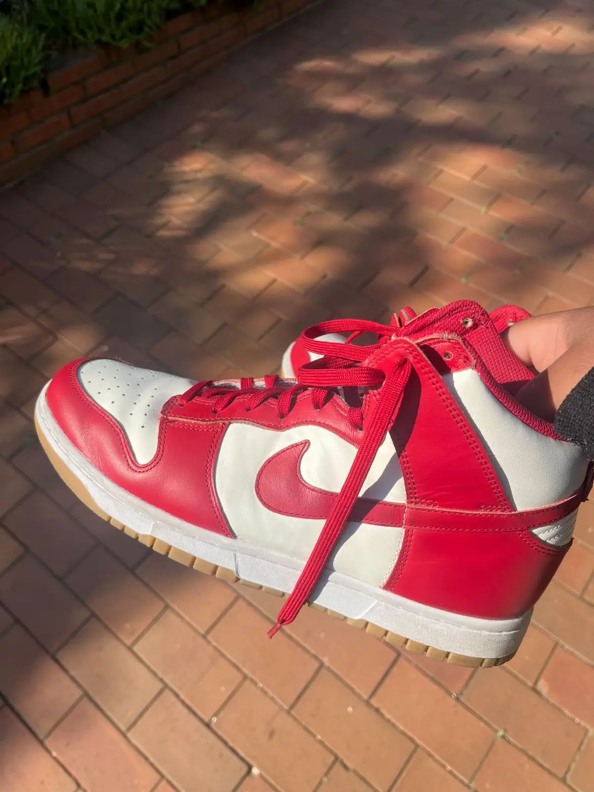 Nike Dunk High Red White Gum Sole
