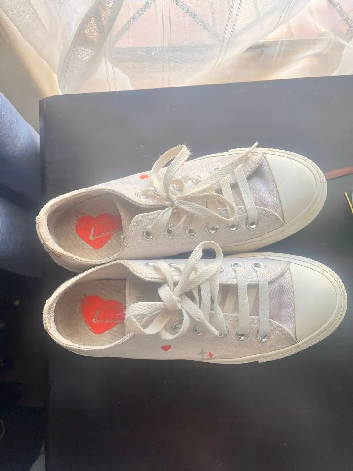 Converse Chuck Taylor Low Top White Heart Sneakers