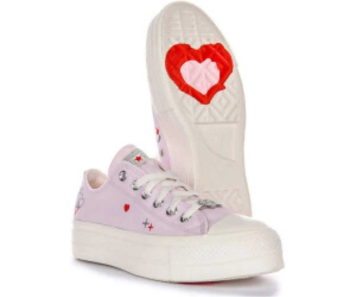Converse Chuck Taylor Low Top White Heart Sneakers