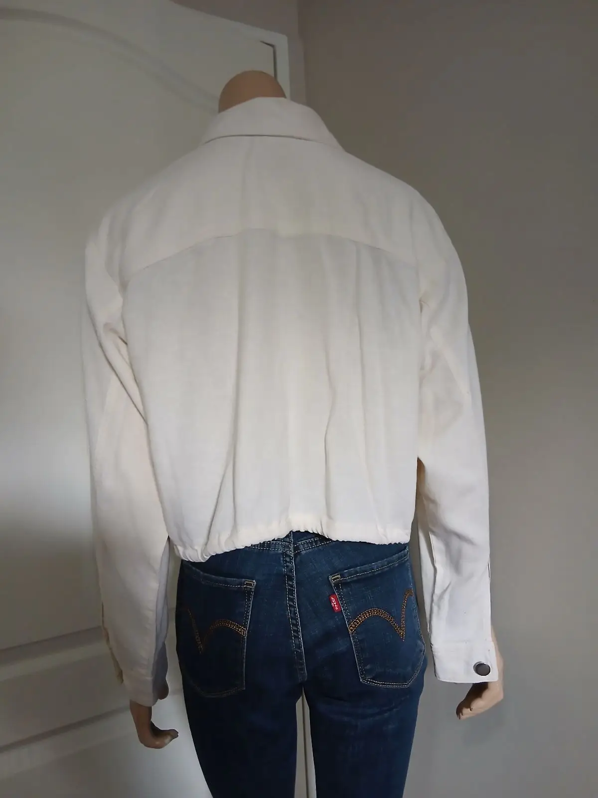 H&M Cream Cropped Utility Jacket