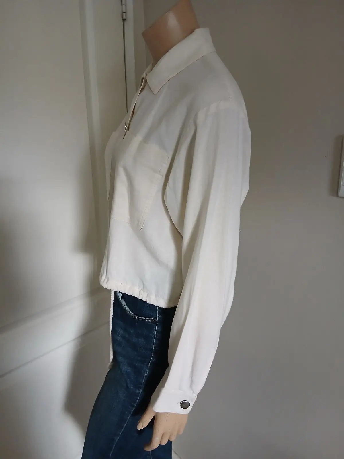 H&M Cream Cropped Utility Jacket