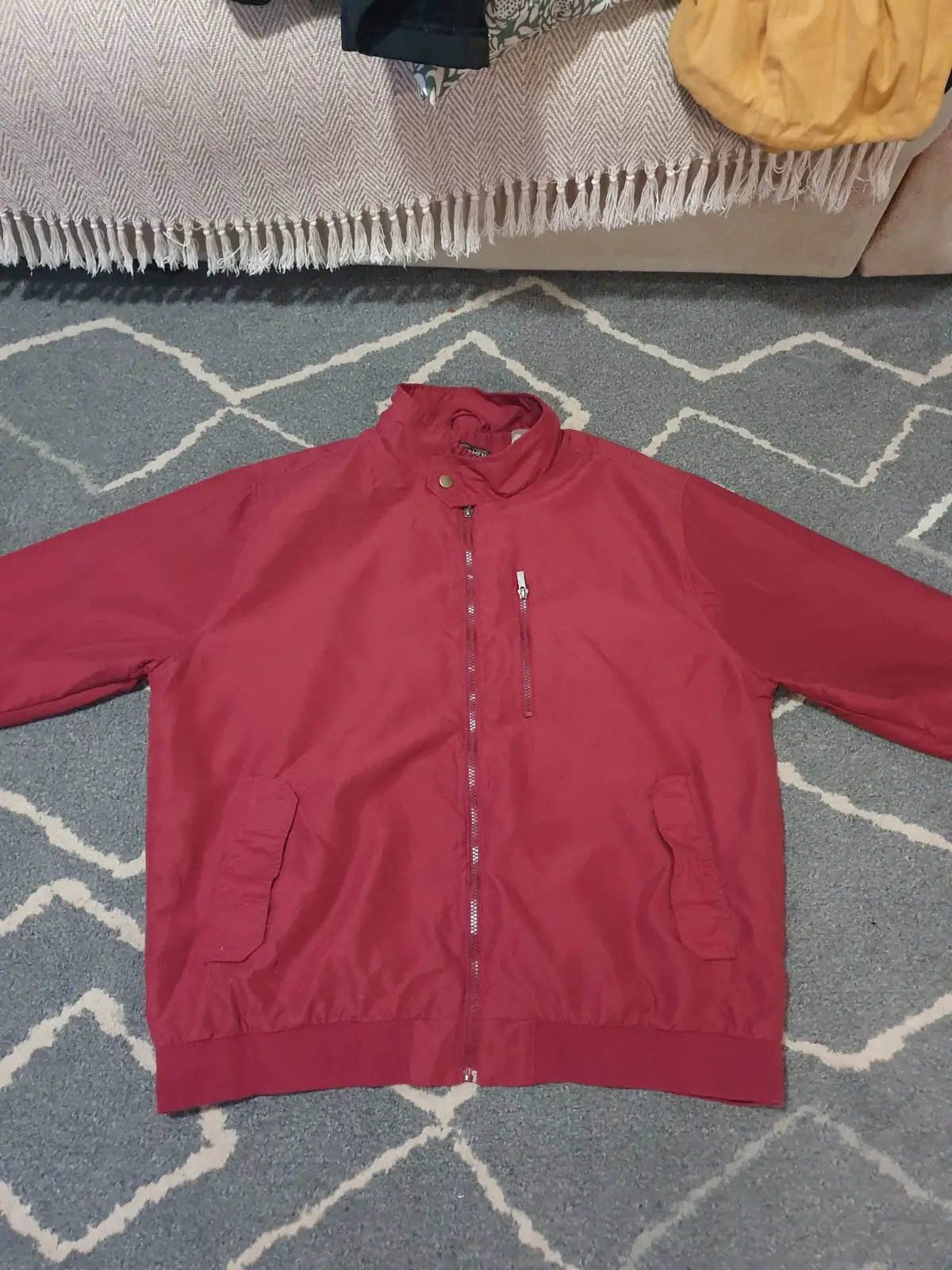 Atlas For Men Red Zip-Up Bomber Jacket