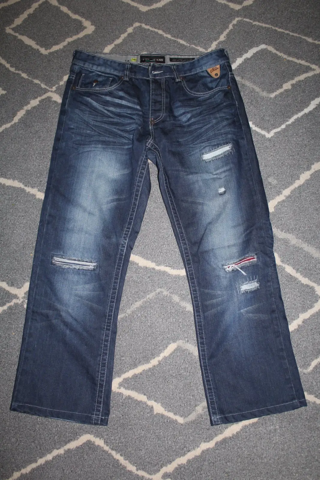 Uzzi Denim Concepts Distressed Blue Jeans