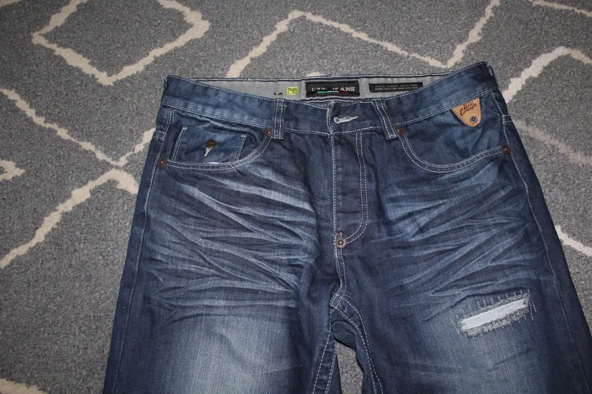Uzzi Denim Concepts Distressed Blue Jeans