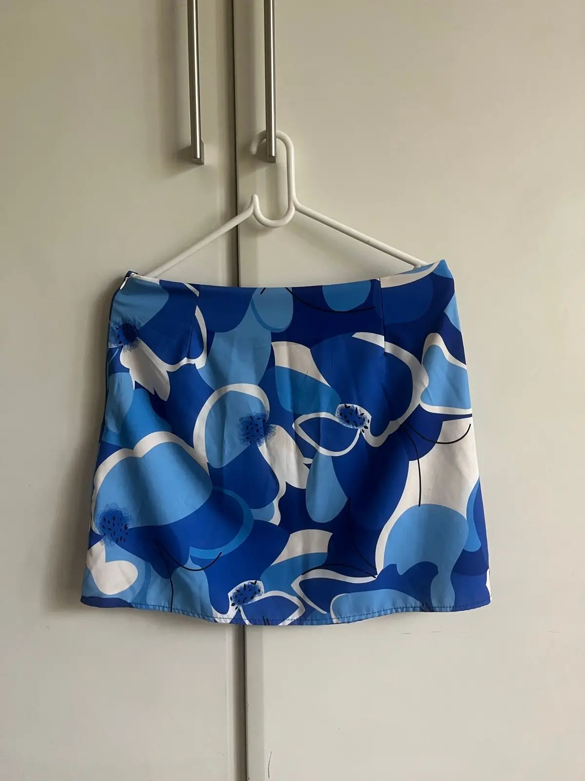 Shein Blue Floral Print Mini Skirt