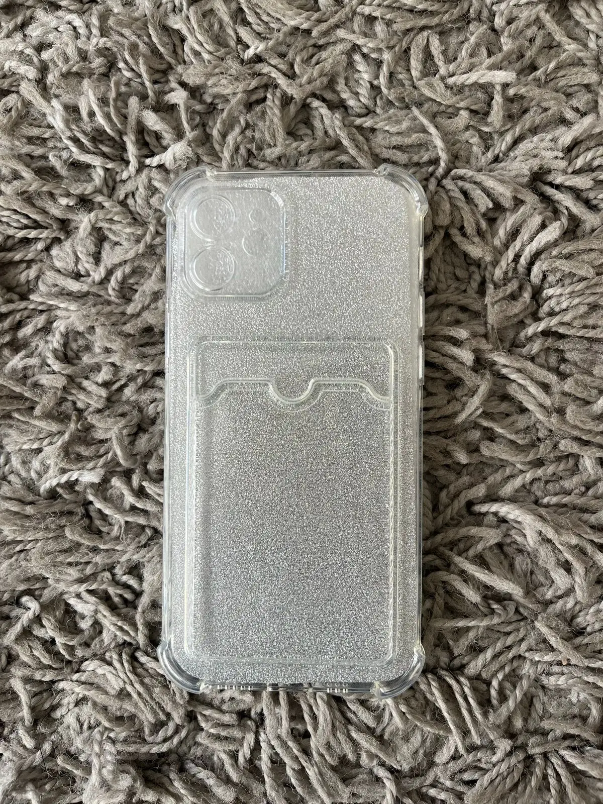 Clear Glitter Phone Case with Card Holder
