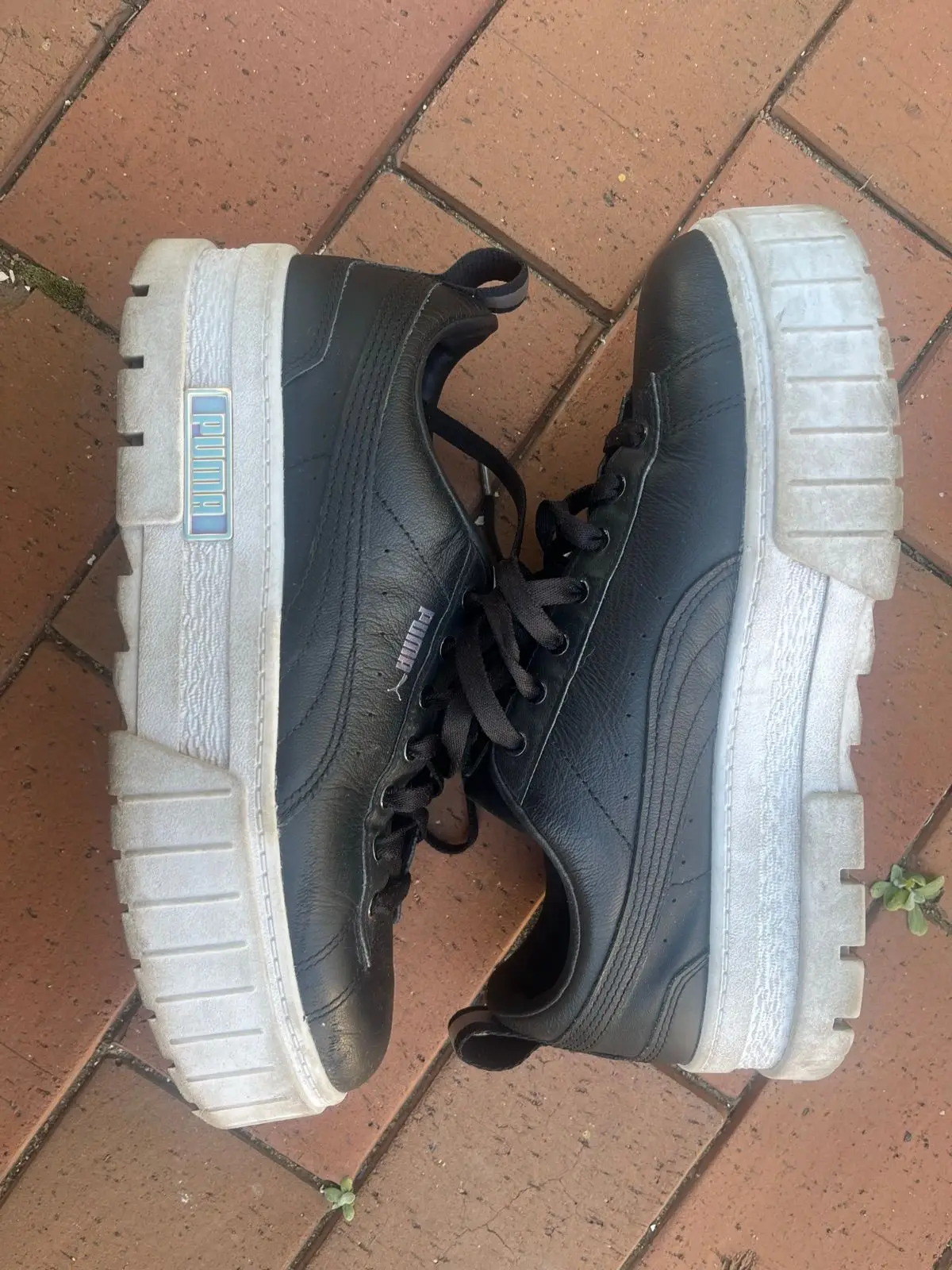 Puma Mayze Black Platform Sneakers