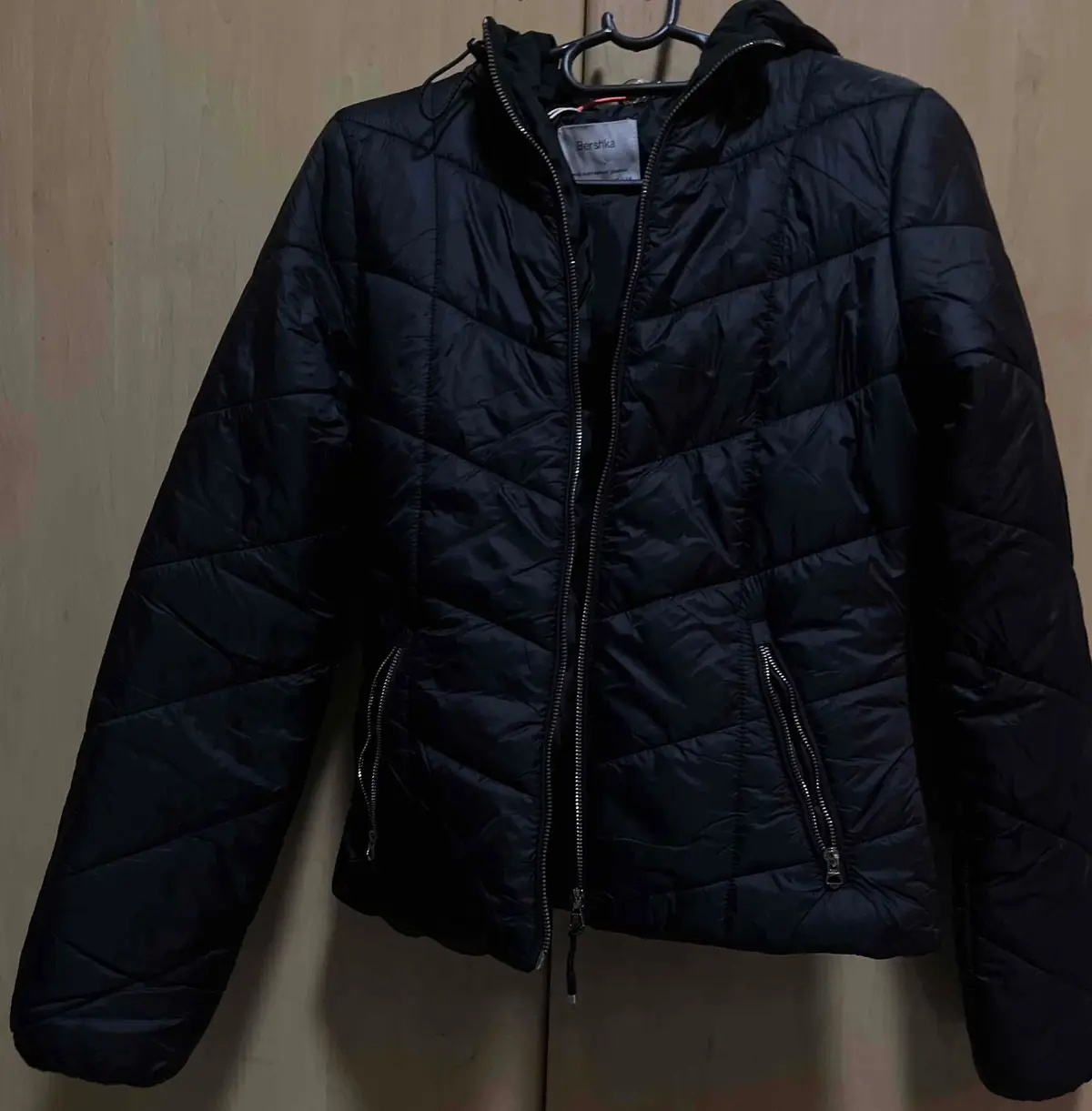 Bershka Black Quilted Puffer Jacket
