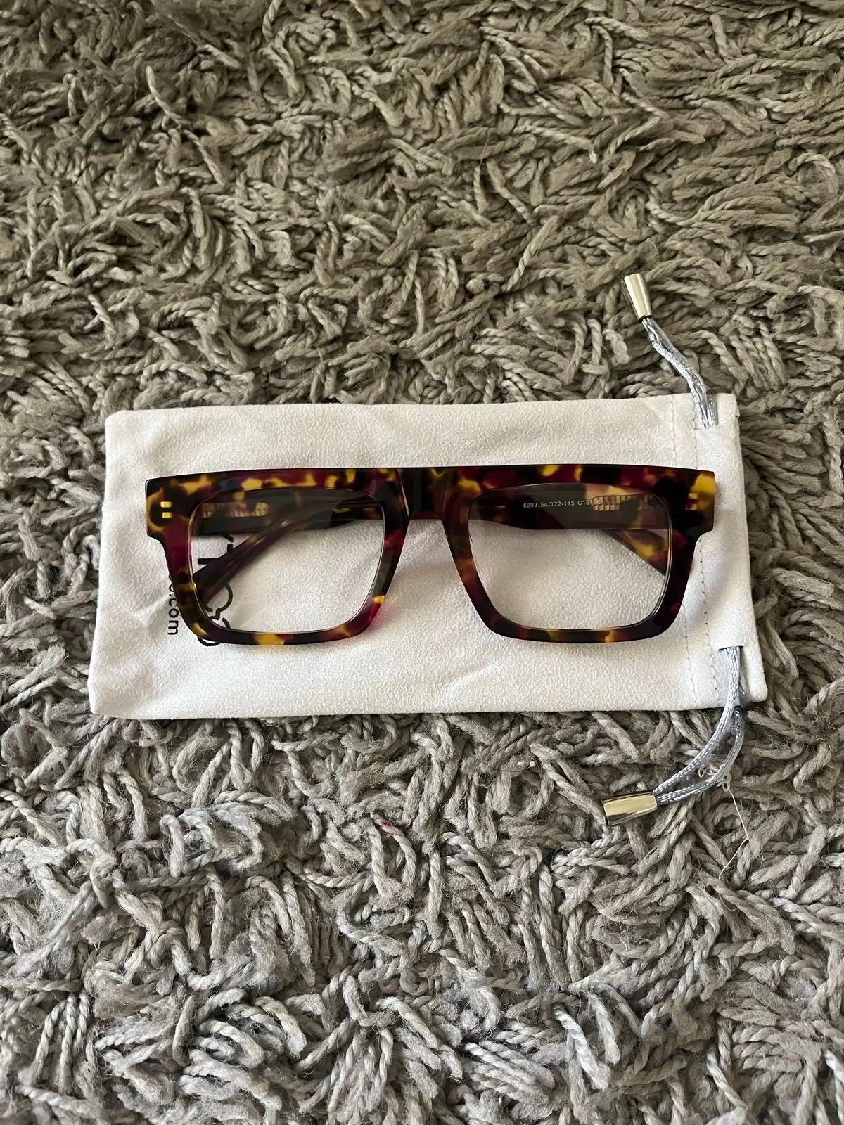 Tortoiseshell Flat Top Square Glasses Frame