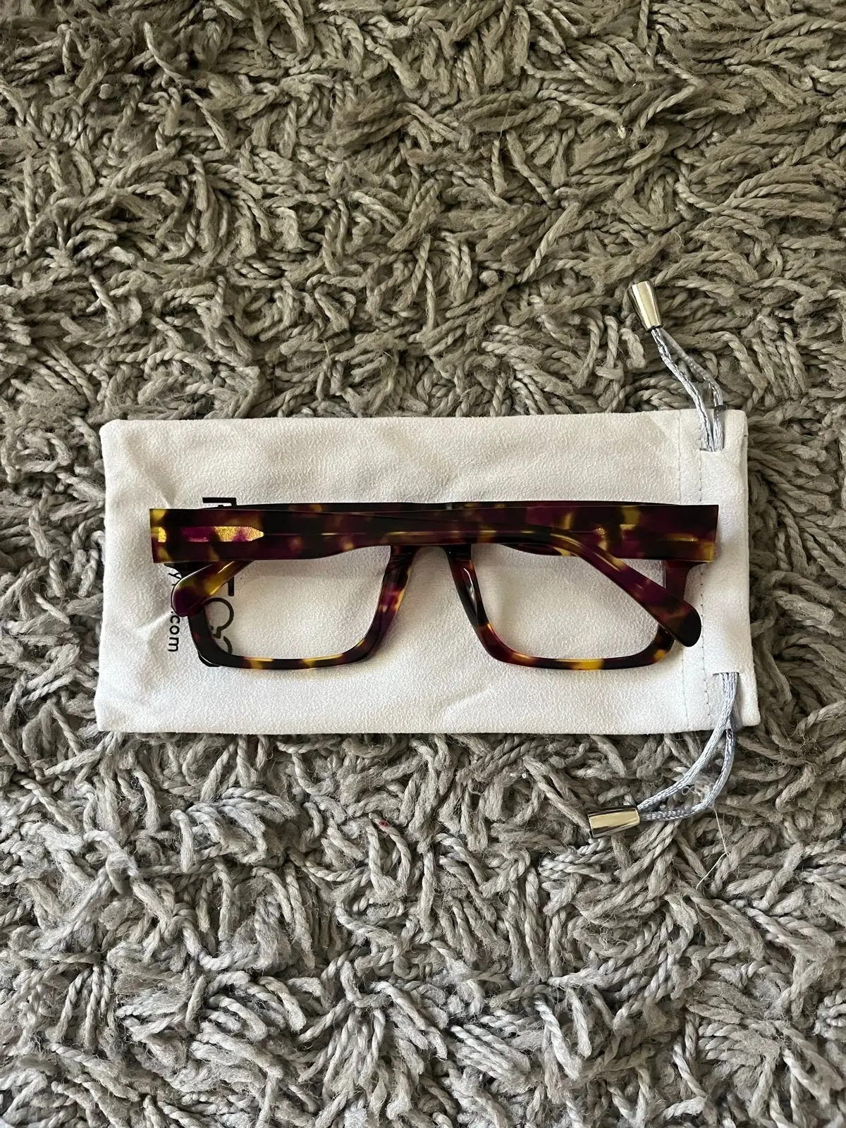 Tortoiseshell Flat Top Square Glasses Frame