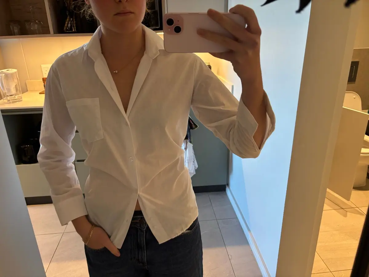 Classic White Button-Up Long Sleeve Shirt