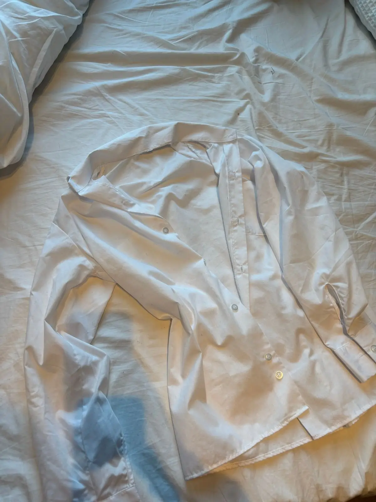 Classic White Button-Up Long Sleeve Shirt