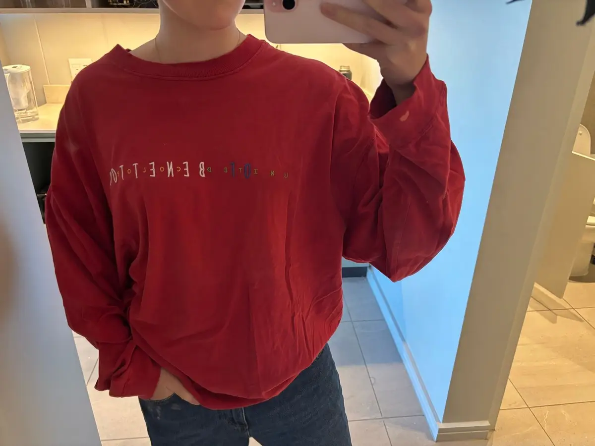 Vintage United Colors of Benetton Red Long Sleeve Tee