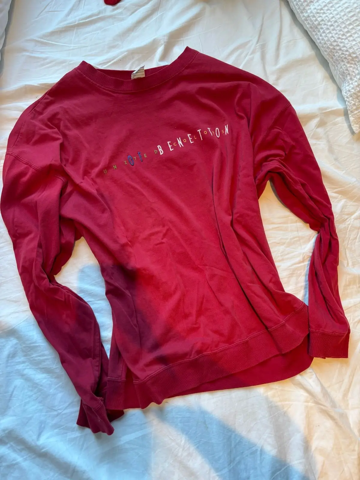 Vintage United Colors of Benetton Red Long Sleeve Tee