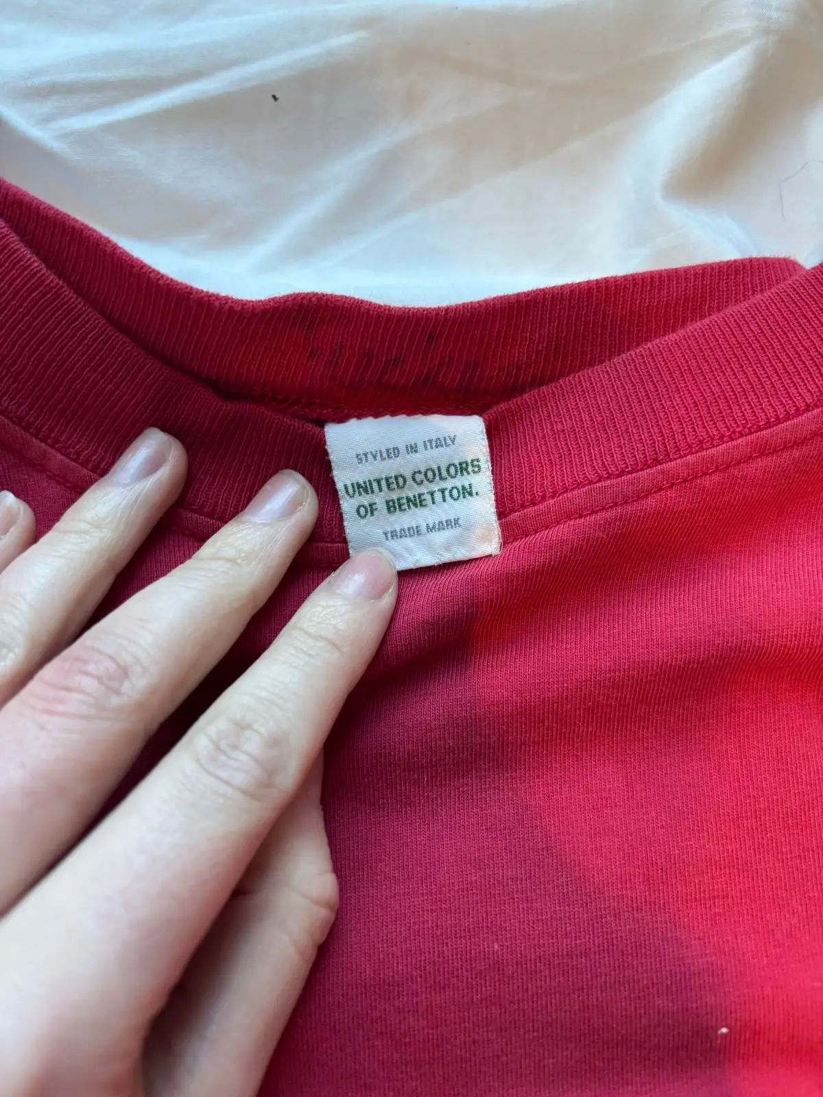 Vintage United Colors of Benetton Red Long Sleeve Tee