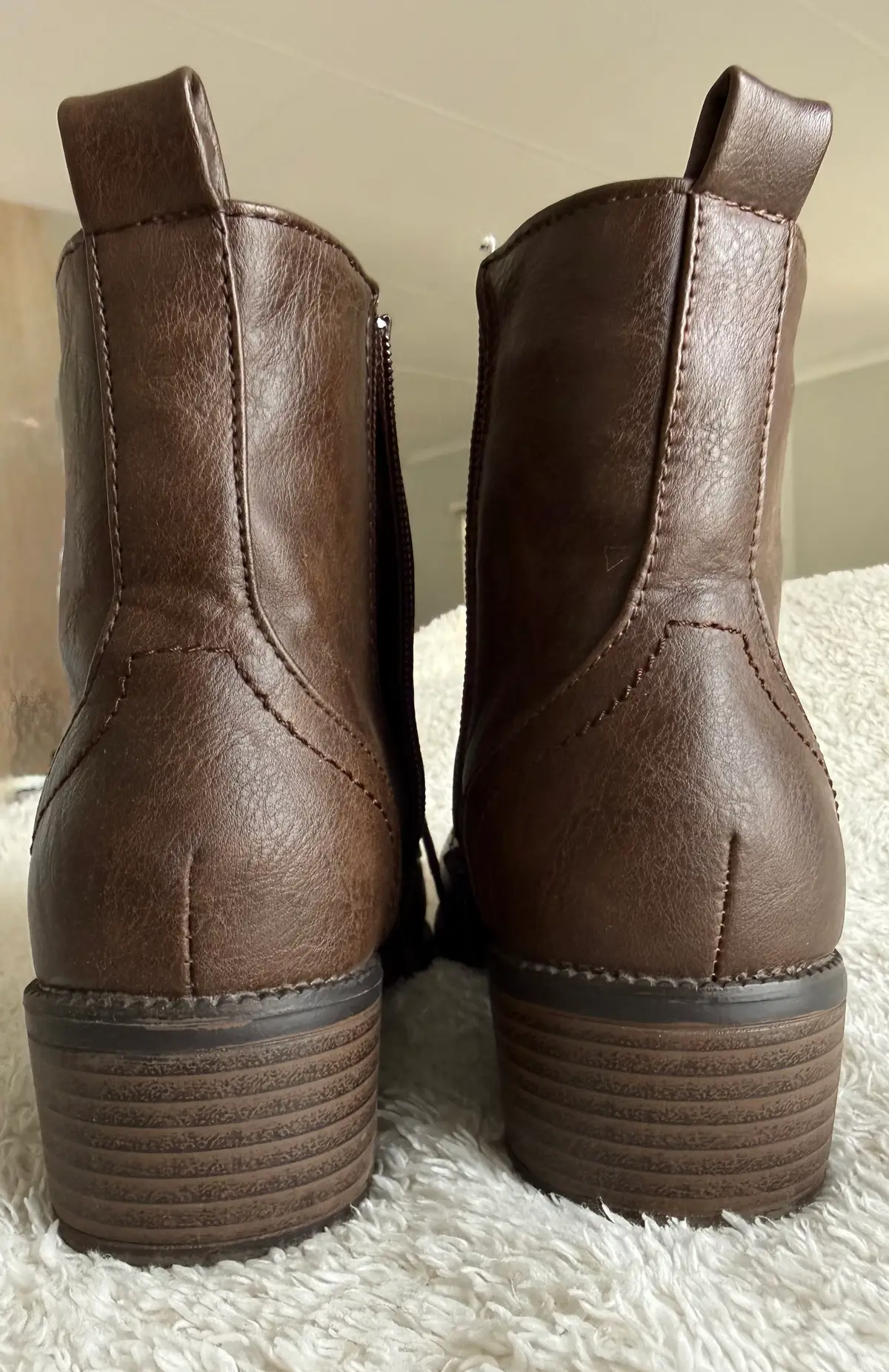 Utopia Chocolate Lace up boots with side zipper