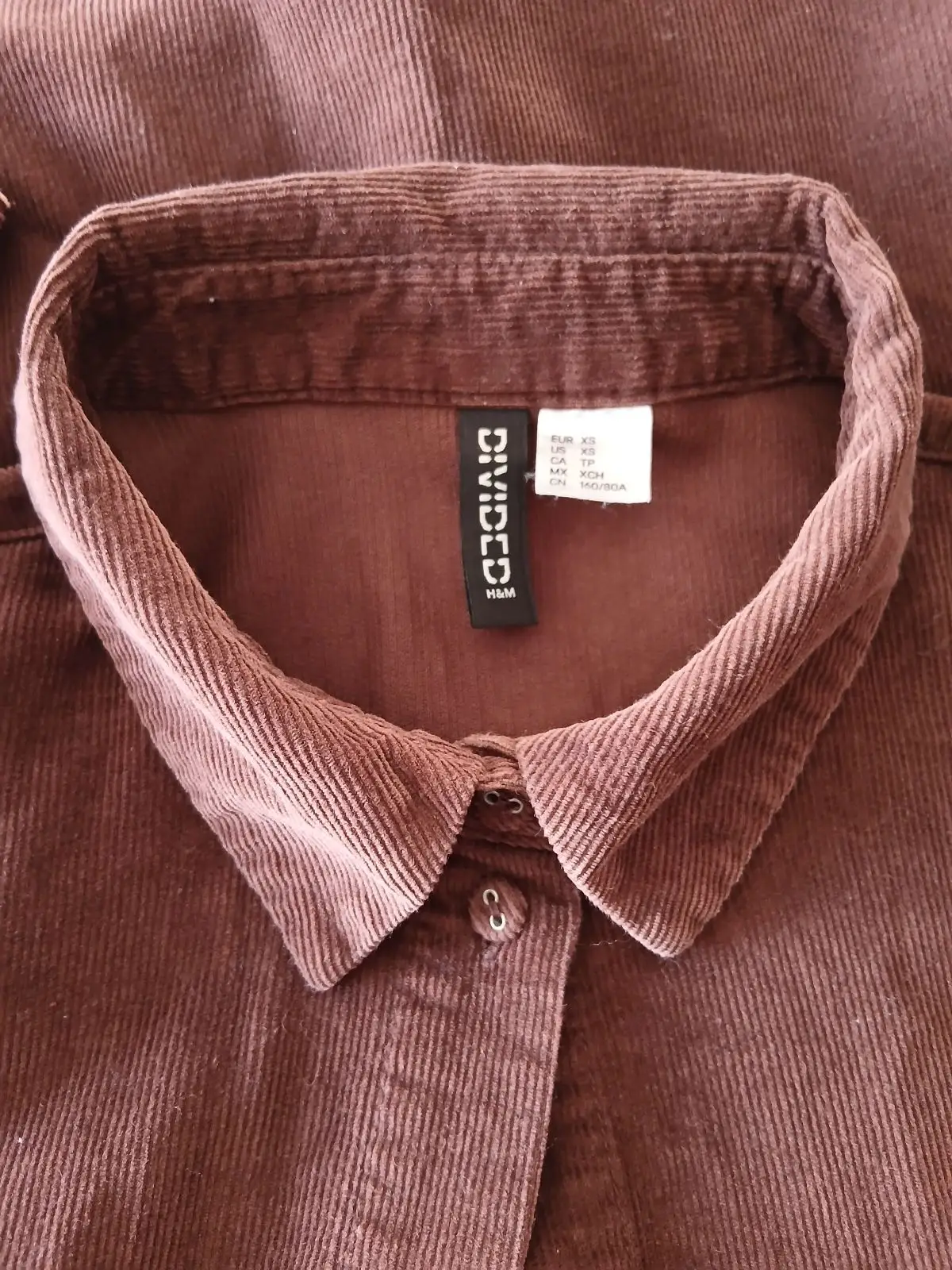 H&M Brown Corduroy Button-Up Shirt
