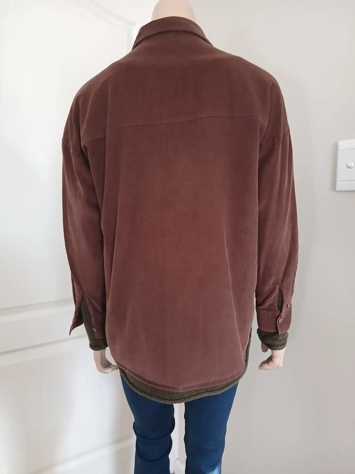 H&M Brown Corduroy Button-Up Shirt