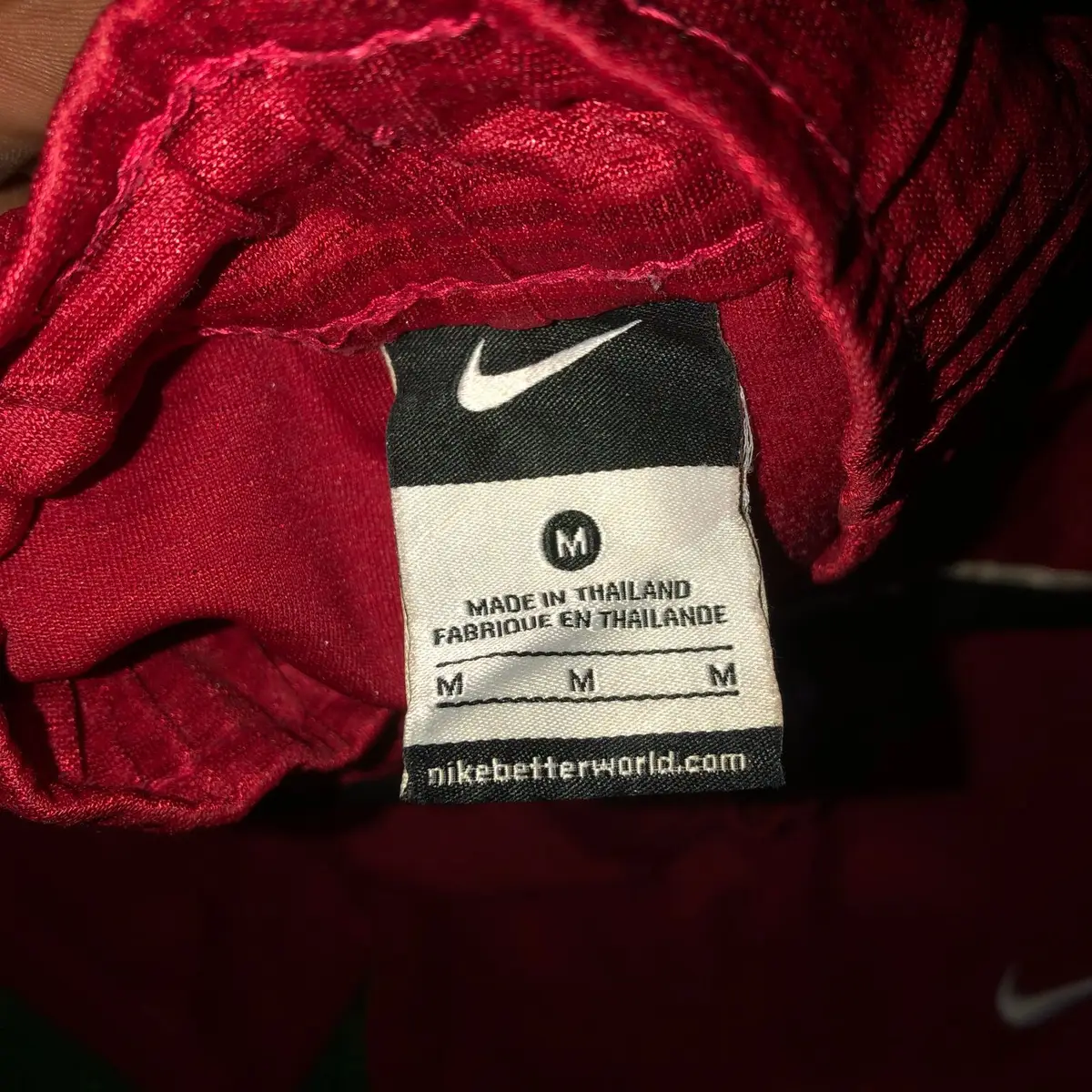 Nike Red Athletic Shorts with Black Side Panels