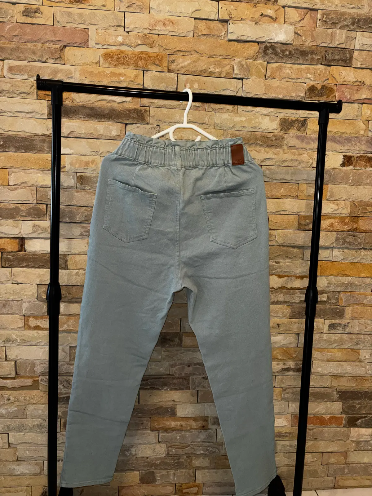 Real DNM Sage Green Elastic Waist Pants