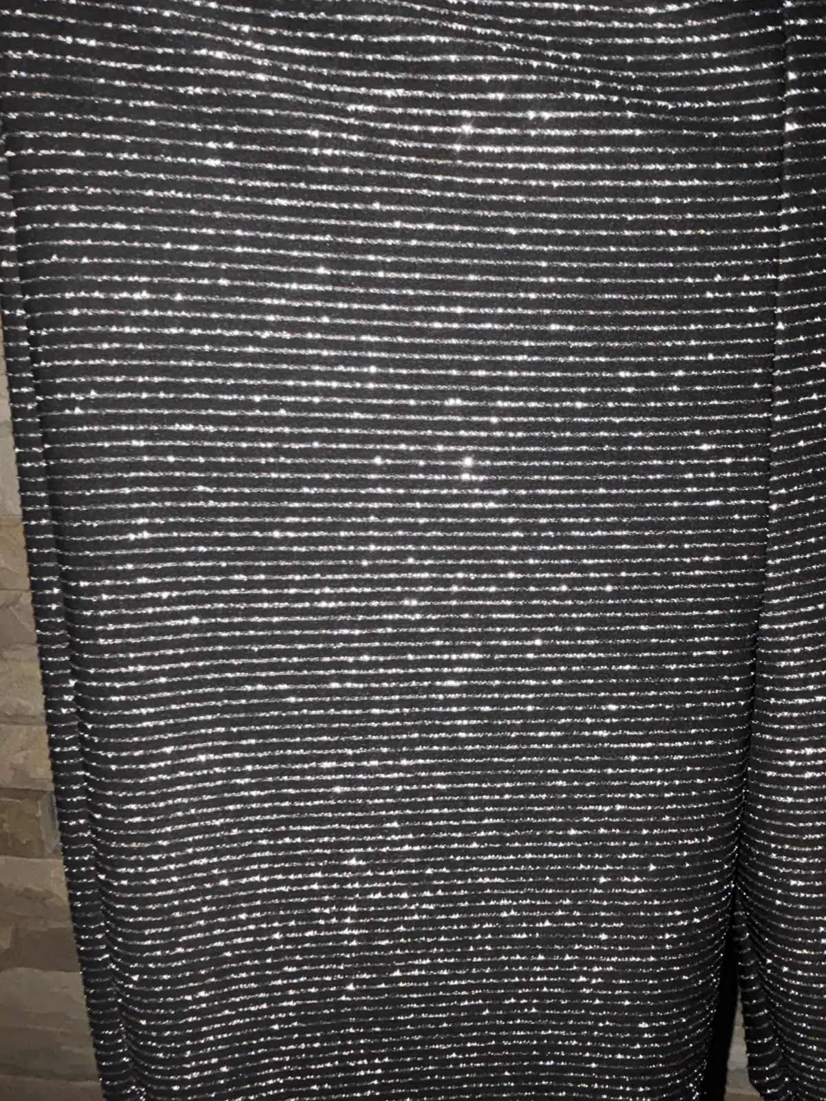 H&M Black and Sikver Glitter Knit Flare Pants
