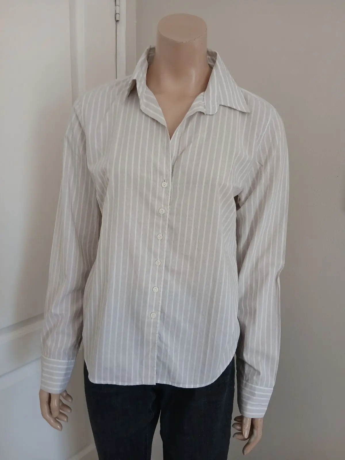 Poetry Striped Long-Sleeve Button-Up Shirt