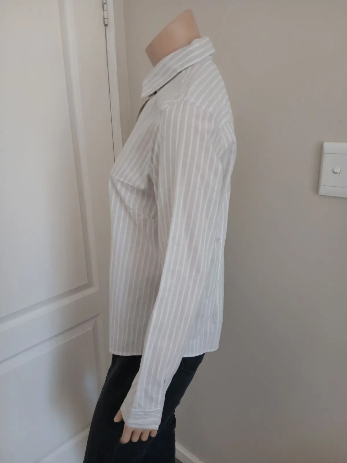 Poetry Striped Long-Sleeve Button-Up Shirt