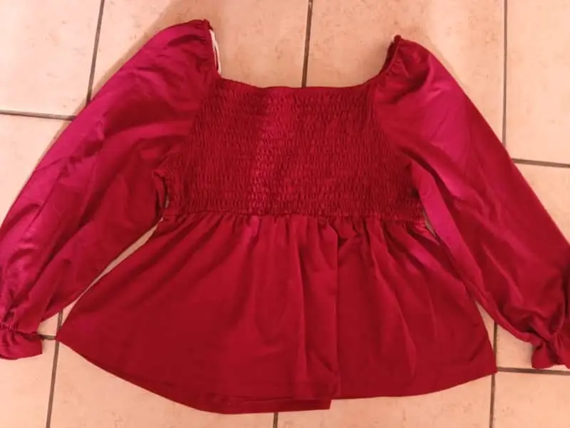 & Other Stories Long sleeve sweetheart neck top-Marloon