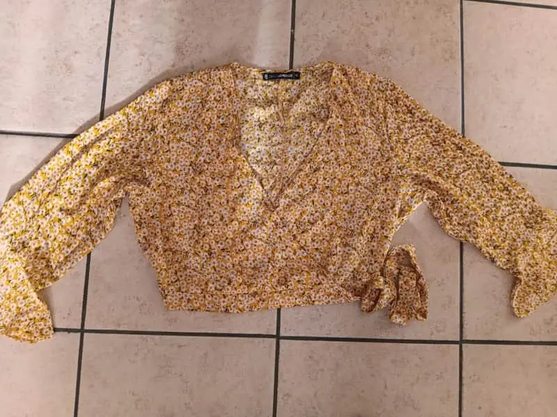 Jet Yellow floral wrap Blouse