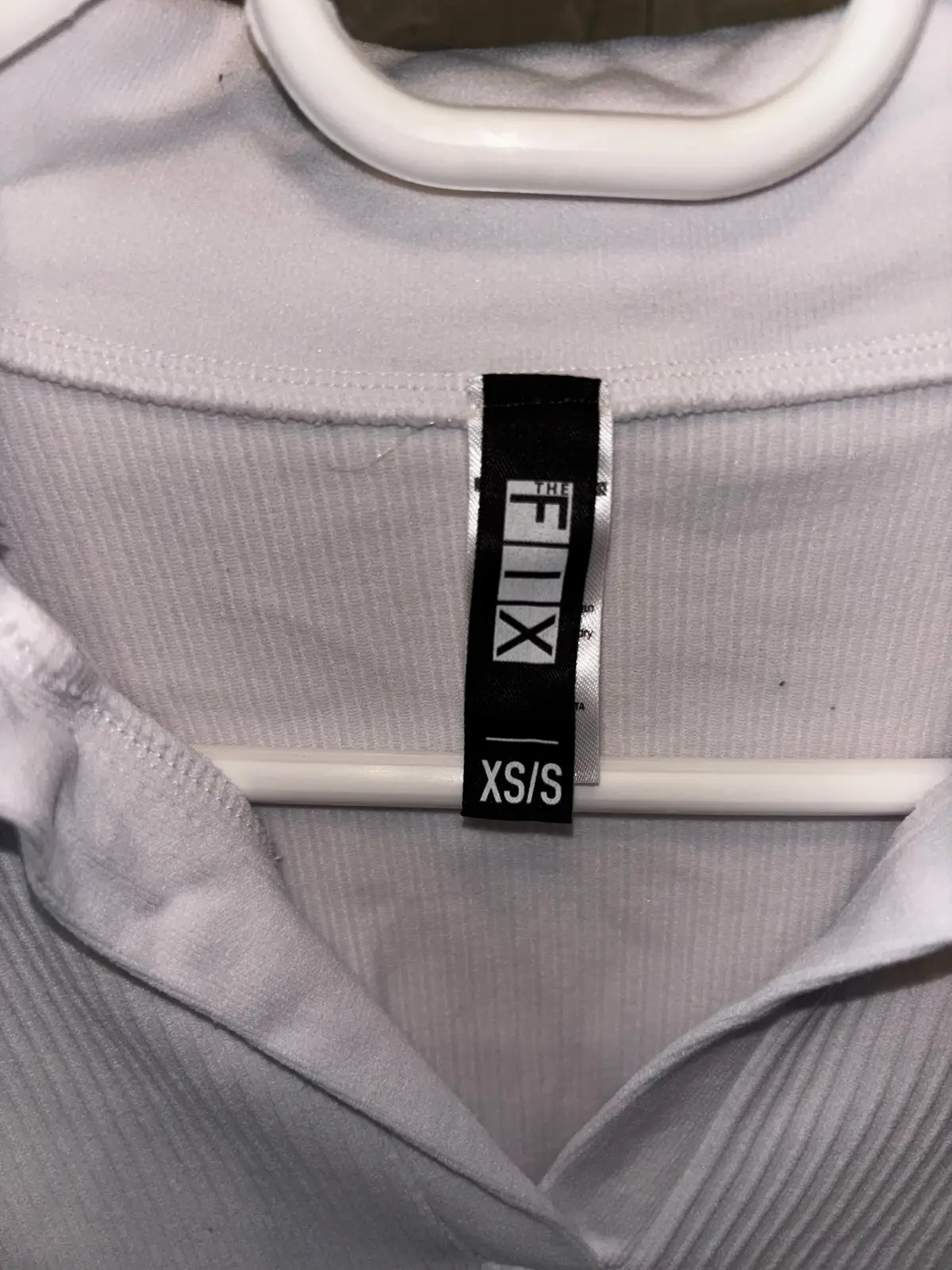 The Fix White Ribbed Long-Sleeve Polo Top