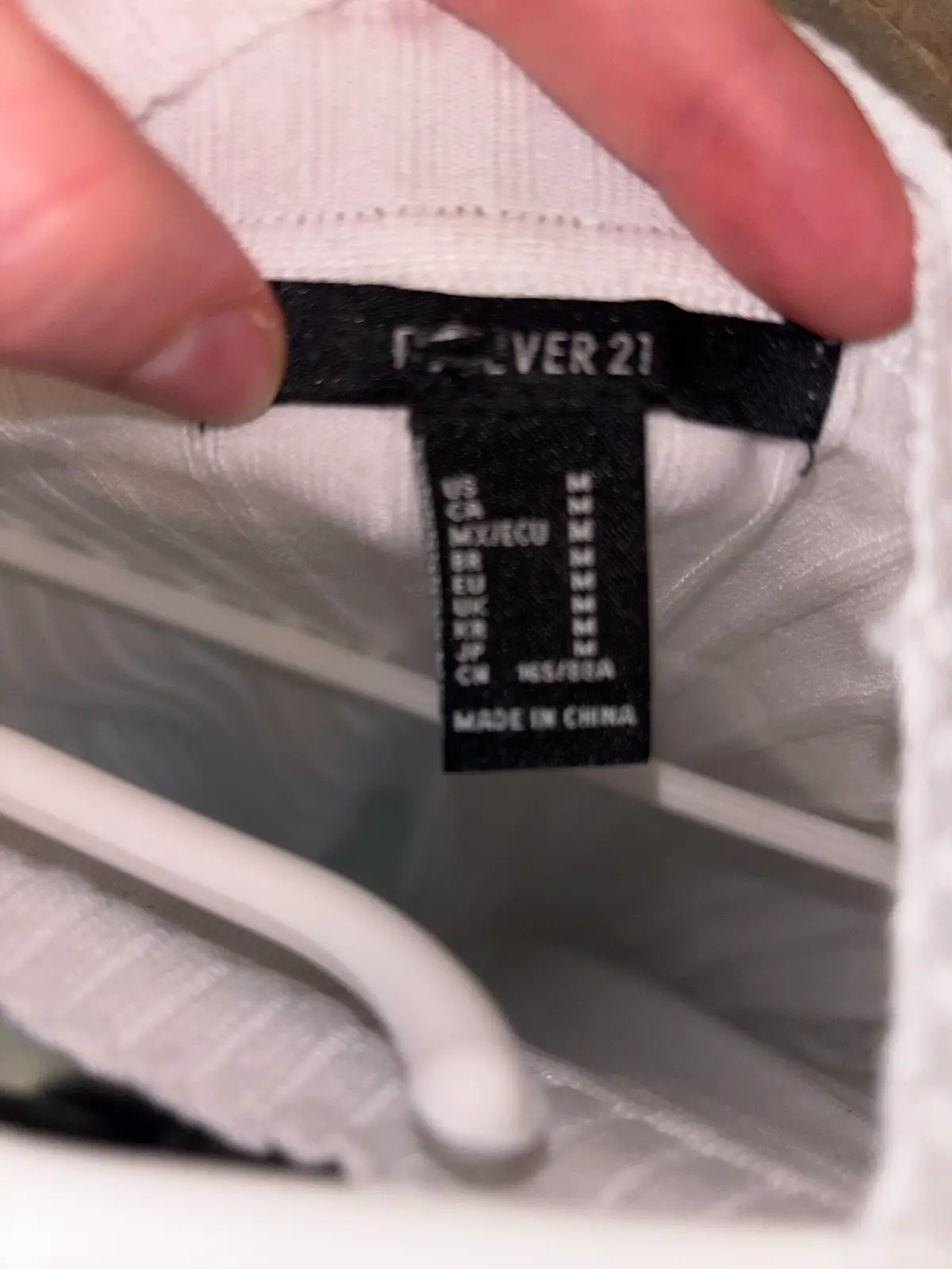 Forever 21 White Ribbed Mock Neck Long Sleeve Top