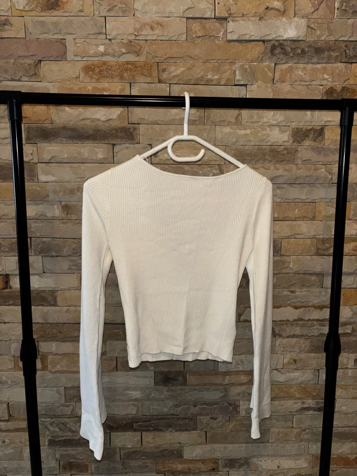H&M Divided Ribbed Long Sleeve Top