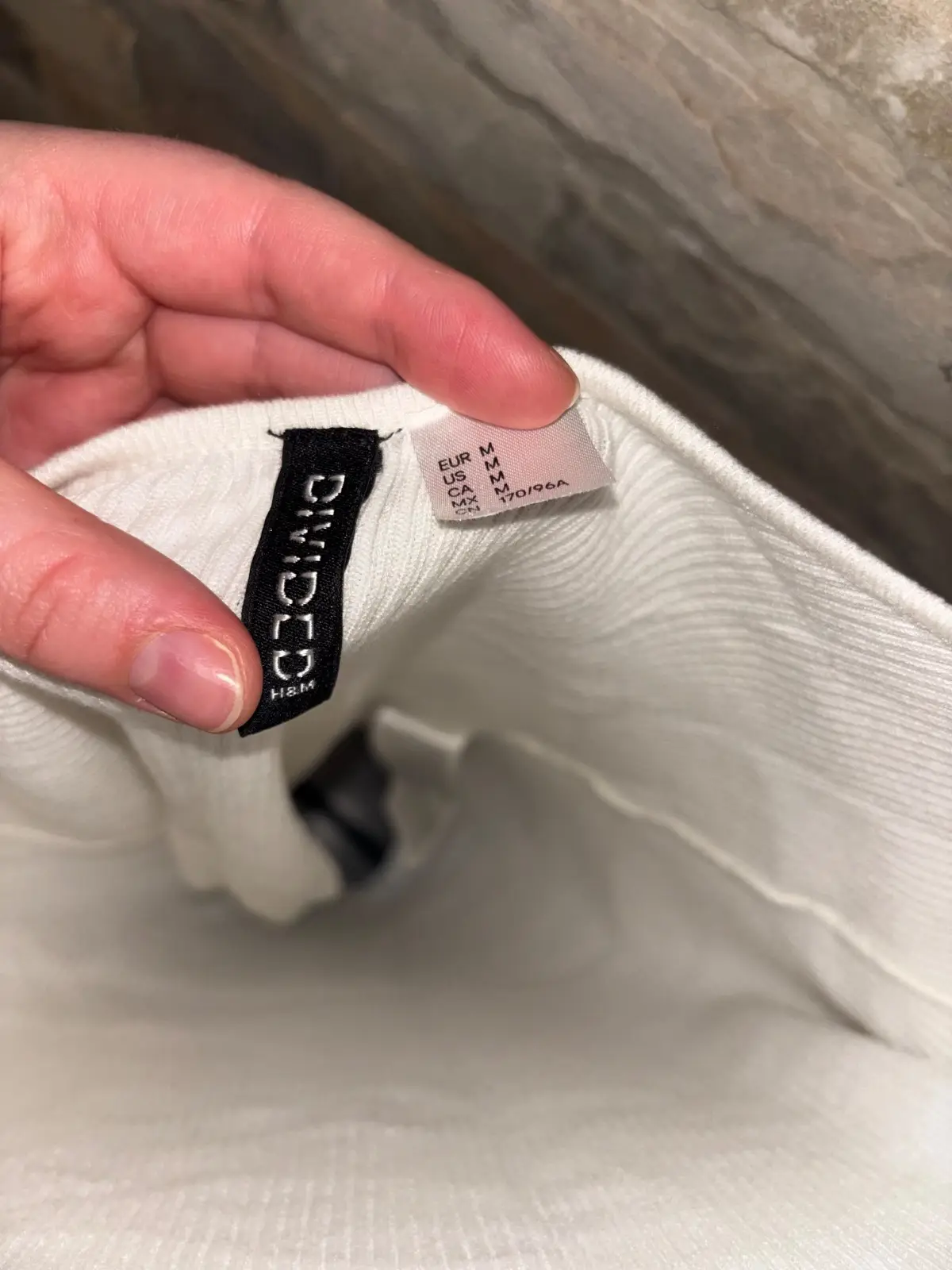 H&M Divided Ribbed Long Sleeve Top