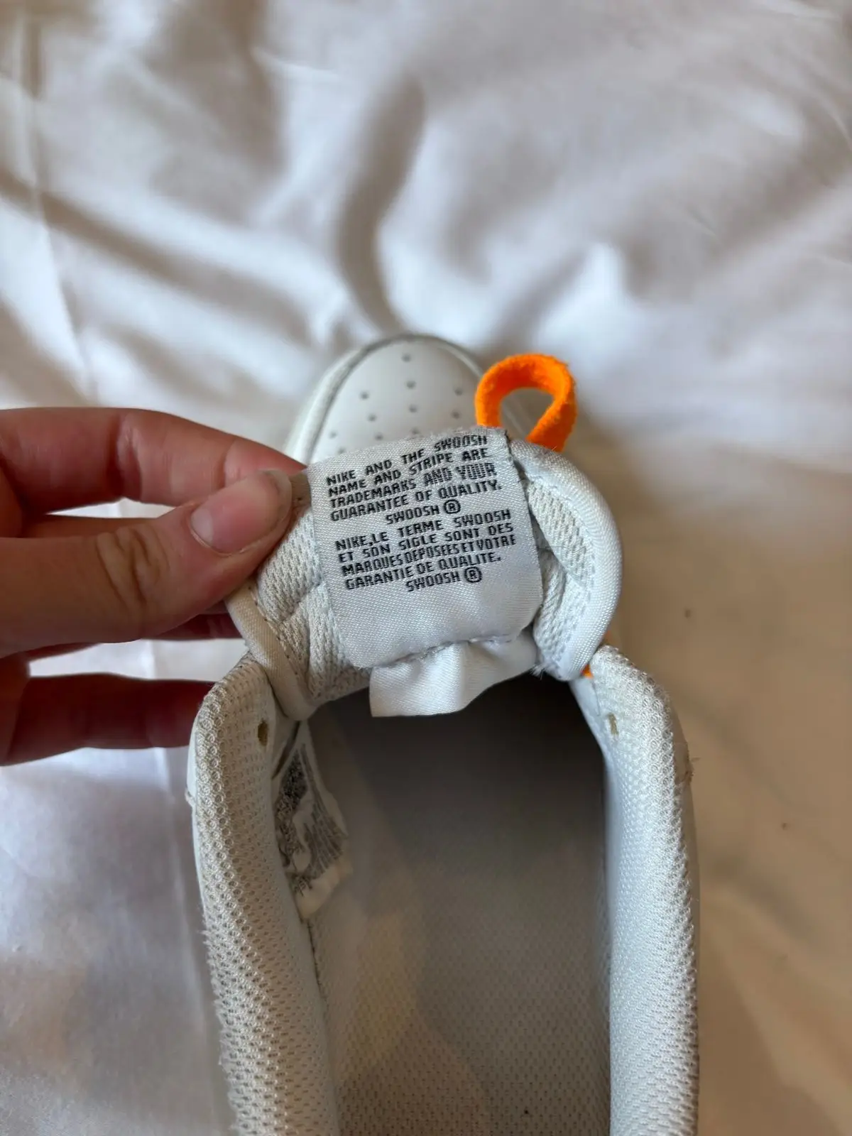 Nike Air Force 1 Low White with Custom Orange Laces