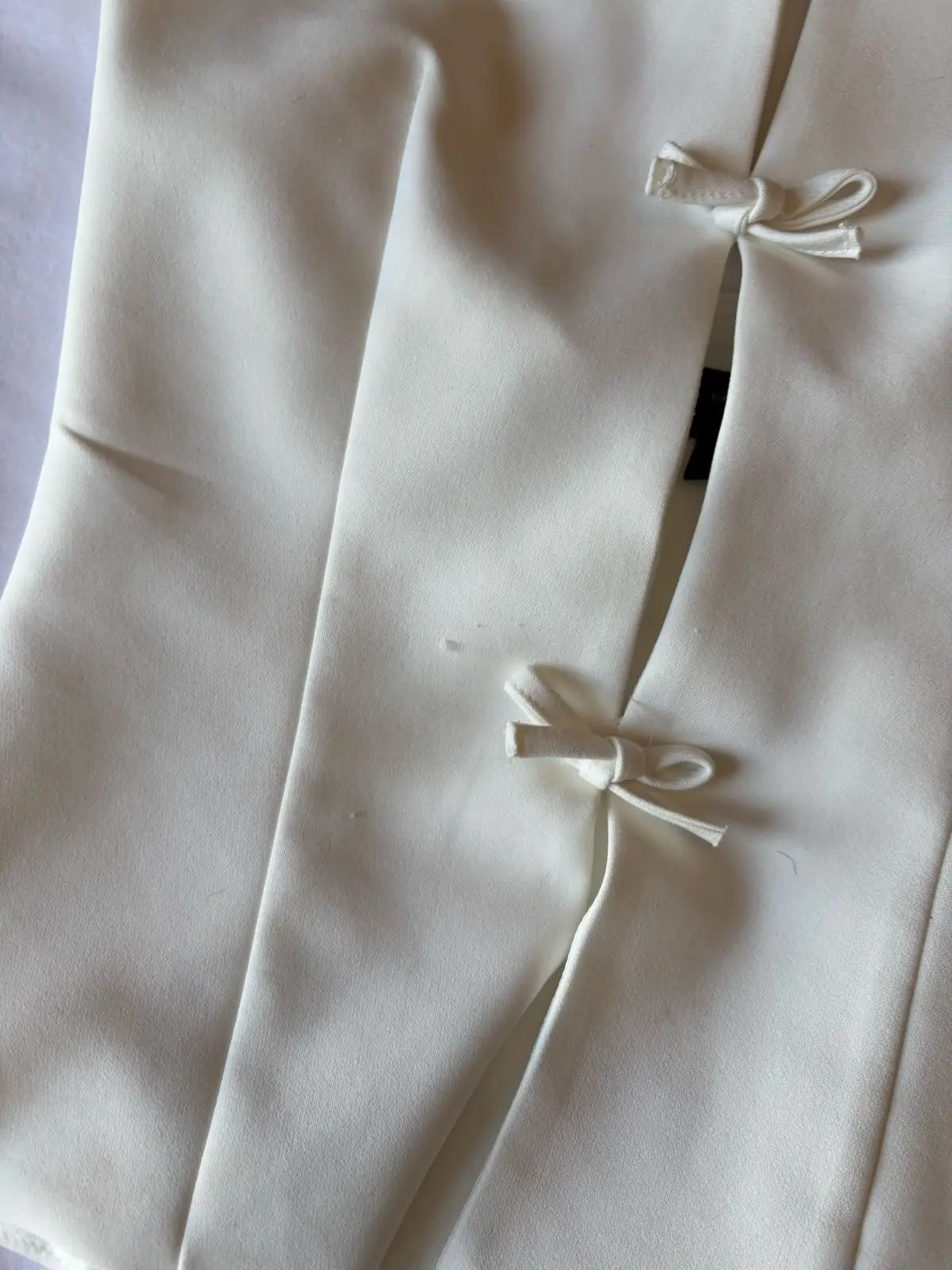 Zara White Halter Neck Bow Detail Top