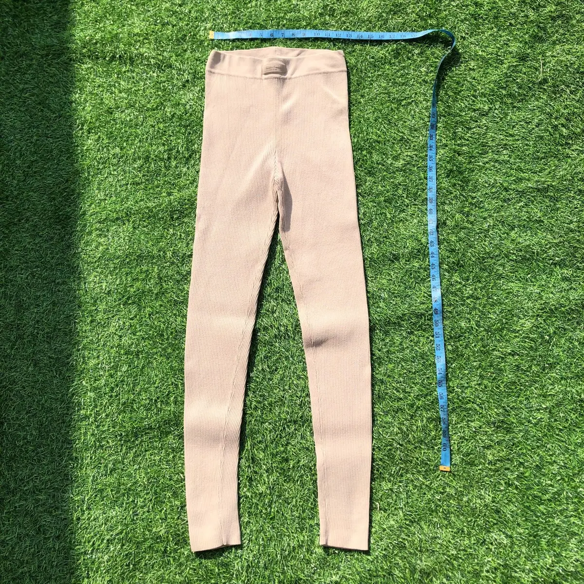 Fear of God Essentials Ribbed Knit Leggings Beige