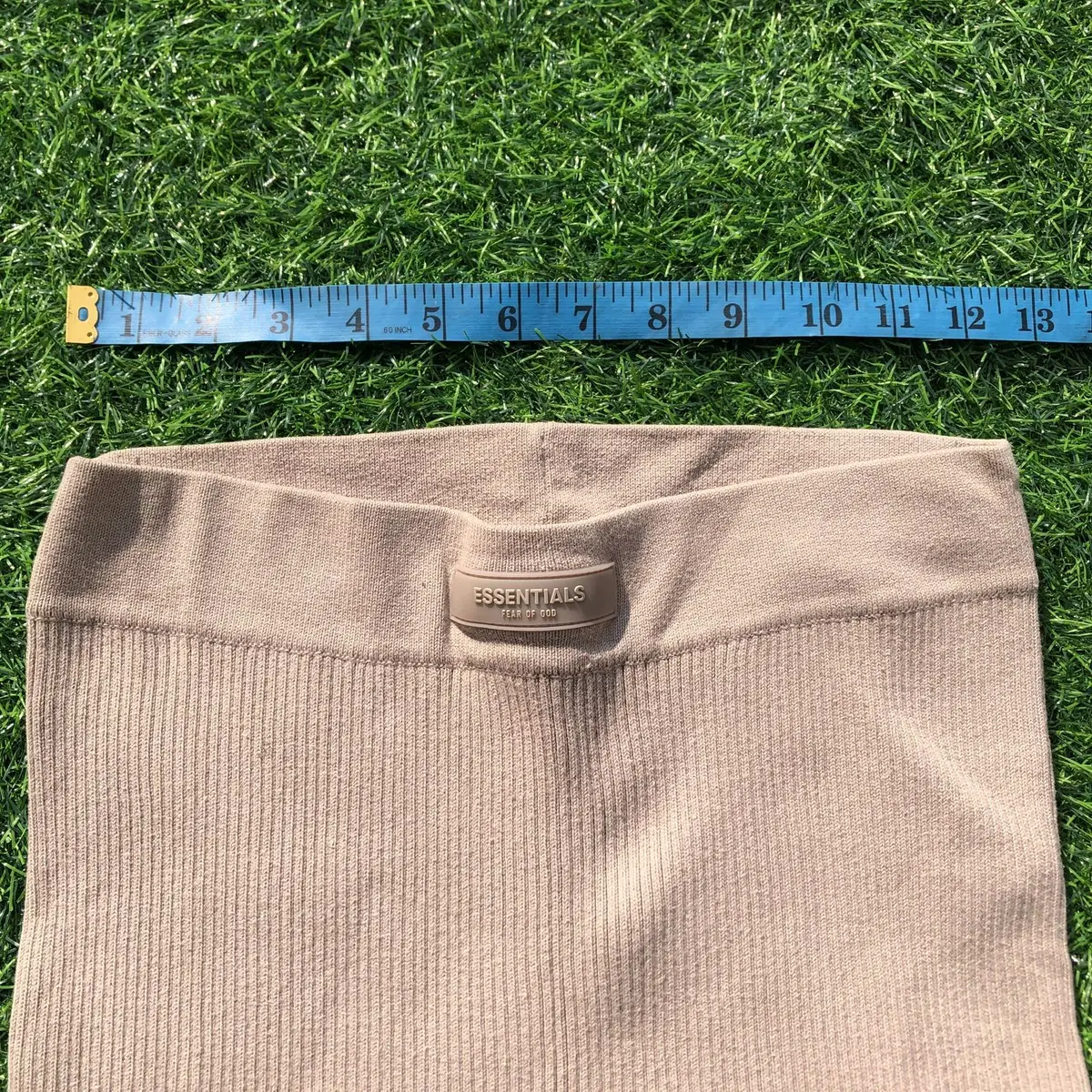 Fear of God Essentials Ribbed Knit Leggings Beige