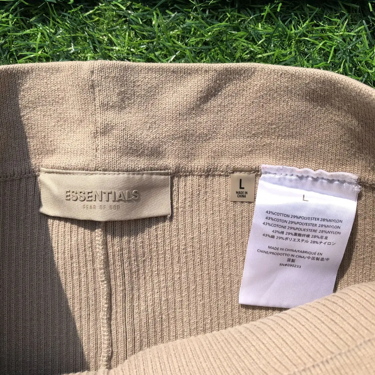 Fear of God Essentials Ribbed Knit Leggings Beige