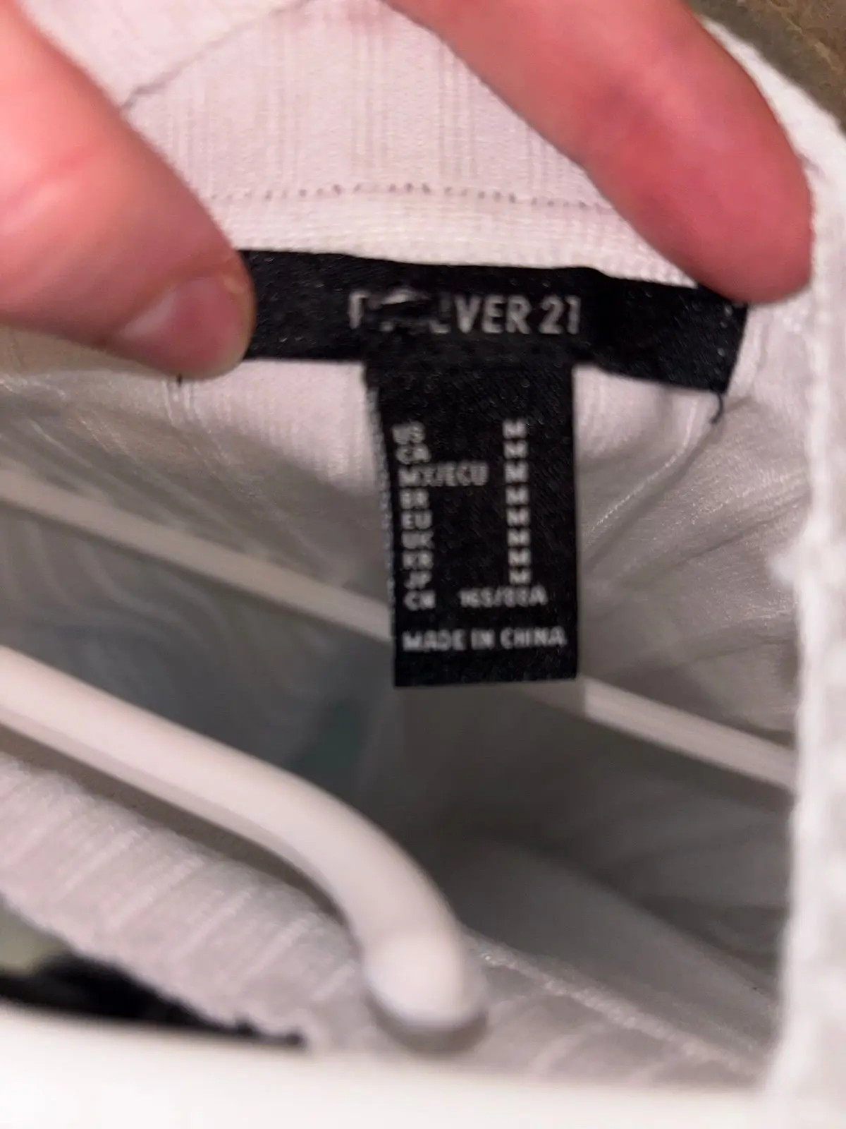 Forever 21 White Ribbed Mock Neck Long Sleeve Top