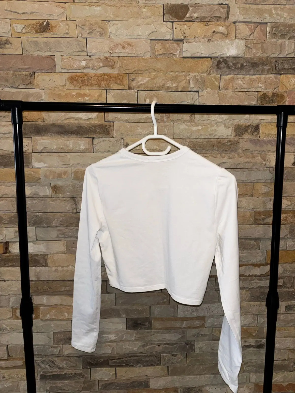 Cotton On White Long Sleeve Crop Top
