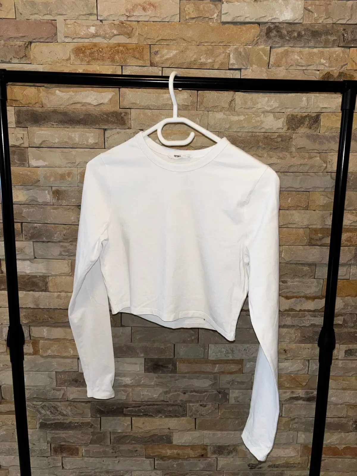 Cotton On White Long Sleeve Crop Top